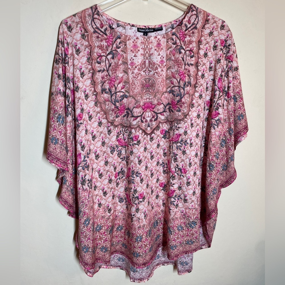 Tolani Collection Narissa Caftan Tunic Pink. Size Large